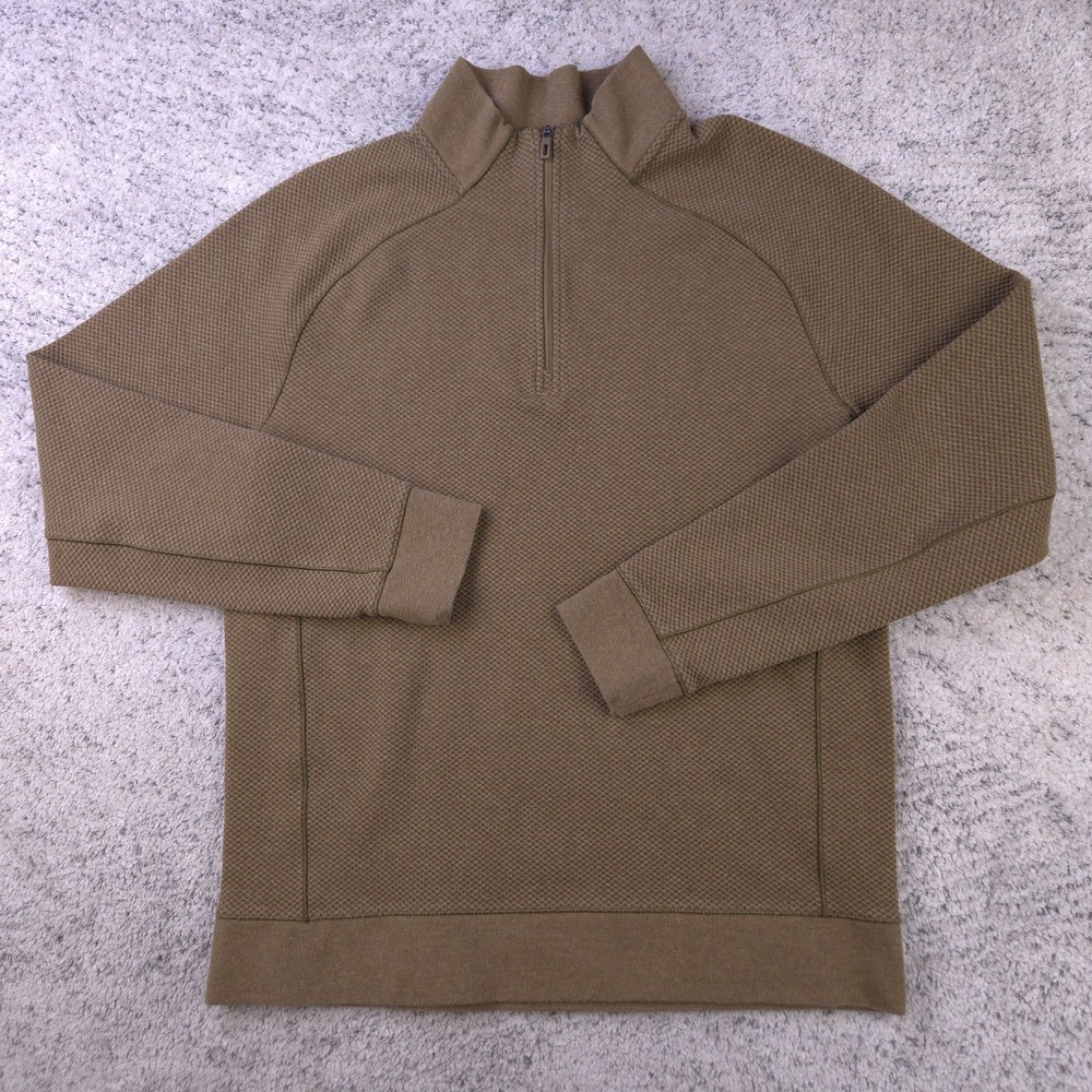 VRST Sweater Mens Medium Pullover Quarter Zip Recharge Pebble Fleece Brown
